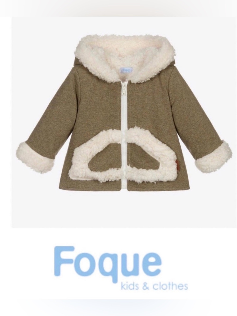 FOQUE 36 m / 3t KHAKI GREEN JERSEY HOODED COAT